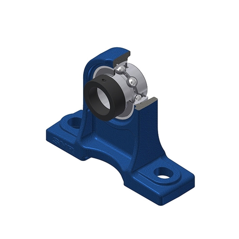 SNR EXPH205N Metric Cast Iron High Centre Height Two Bolt Pillow / Plummer Block Housing with 25mm Bore Eccentric Collar Insert - Allow 2-3 Days