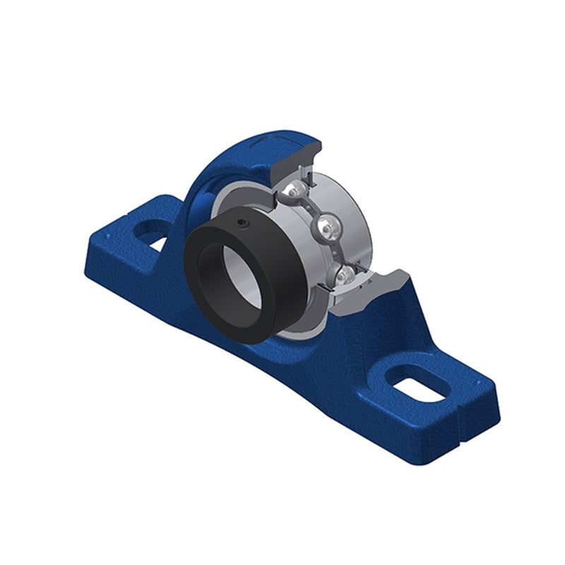 SNR EXPLE206 Metric Cast Iron Two Bolt Pillow / Plummer Block Housing with 30mm Eccentric Collar Insert - Allow 2-3 Days