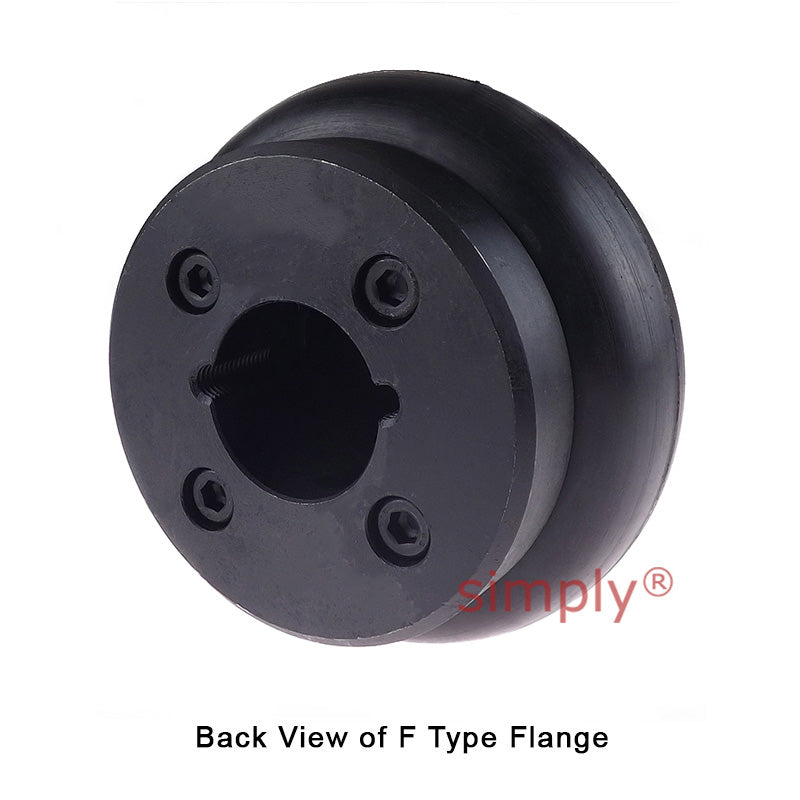 Major Branded F40F/F40B Inner Facing Taper Bore/Pilot Bored Tyre Drive Coupling Assembly with Fire Resistant Antistatic (F.R.A.S) Tyre