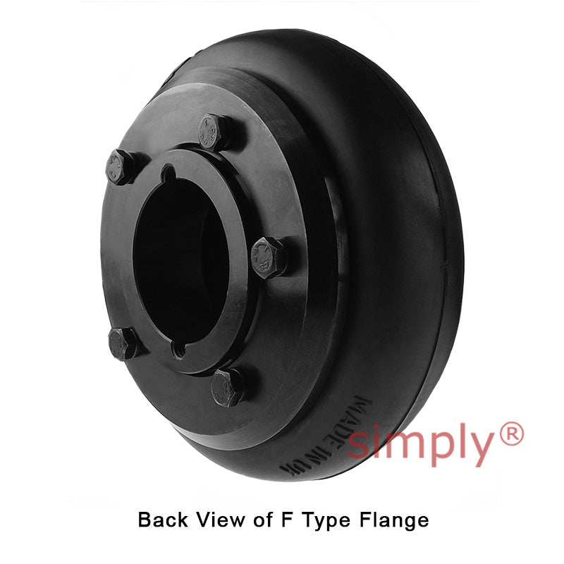 Major Branded F70H/F70F Inner/Outer Facing Taper Bores Type Tyre Drive Coupling Assembly with Fire Resistant Antistatic (F.R.A.S) Tyre