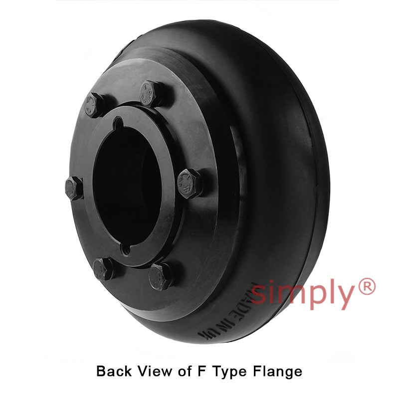 Major Branded F80H/F80F Inner/Outer Facing Taper Bores Type Tyre Drive Coupling Assembly with Fire Resistant Antistatic (F.R.A.S) Tyre