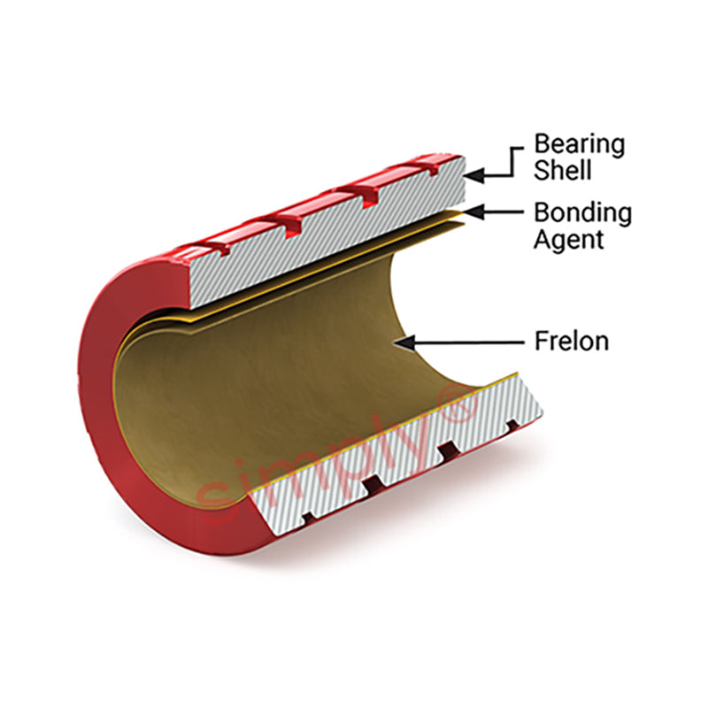 PBC FLN 24 Imperial Open Precision Linear Plain Bearings with Frelon Gold 1.5x2.375x3 inch (Allow 2-3 Days)
