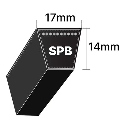 FSPB3350 SPB Section Anti Static Fire Resistant Wrapped V-Belt 17x14mm