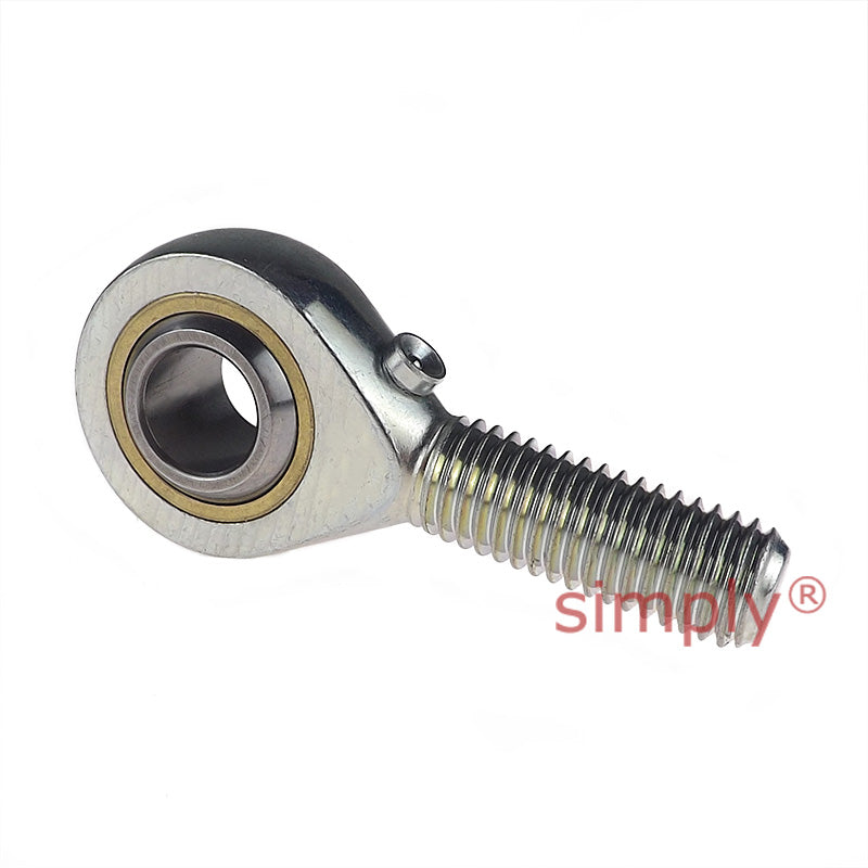 Fluro GAL22 Left Hand Steel / Brass Male Plain Rod End M22x1.5 Thread
