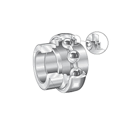 INA GE20XLKLLB Metric Spherical Outer Bearing Insert with L Seals and Eccentric Collar 20x47x43.7mm