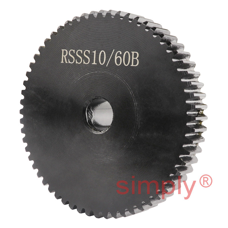 SSB10/60B-10 Metric EN8 Spur Gear 60 Tooth 1 Mod Pilot Bored 12mm Or Smaller (H8) Black Oxide Finish