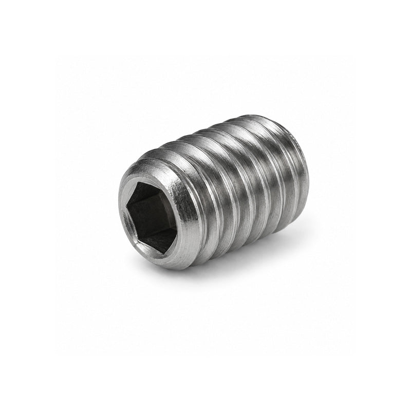 M8x10 Metric Steel Zinc Plated Flat Point Grub Screw 10mm Length 1.25mm Pitch