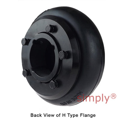 Major Branded F70H/F70B Outer Facing Taper Bore/Pilot Bored Tyre Drive Coupling Assembly with Natural Rubber Tyre