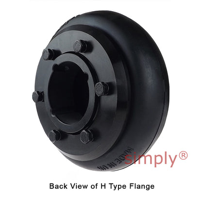 Major Branded F110H/F110B Outer Facing Taper Bore/Pilot Bored Tyre Drive Coupling Assembly with Fire Resistant Antistatic (F.R.A.S) Tyre