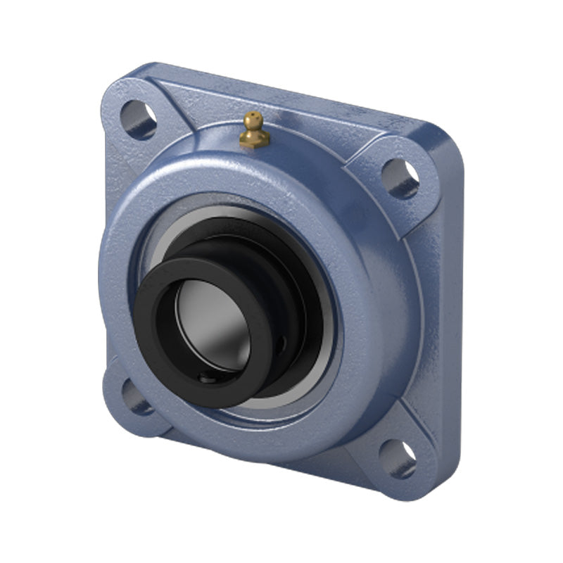 HCFS315 Metric Four Bolt Square Cast Iron Flange Housing with 75mm Bore Eccentric Collar Insert