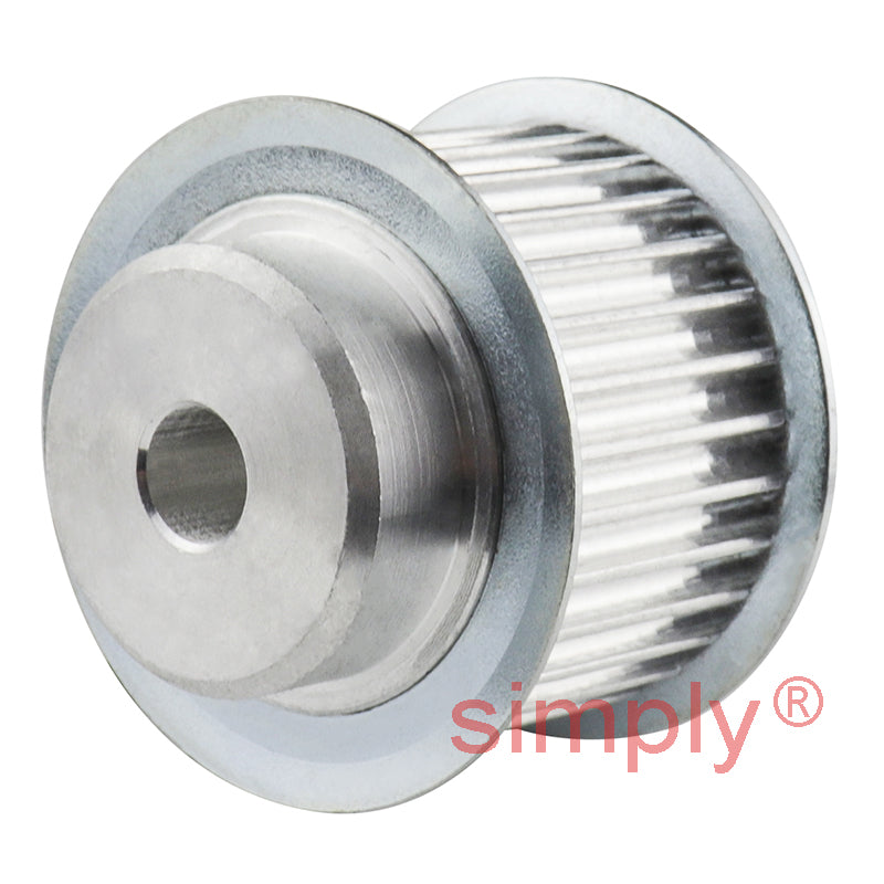P18-3M-15F - 3mm Pitch 18 Tooth Flanged HTD Type Aluminium Pilot Bore Timing Pulley for 15mm Wide Belts
