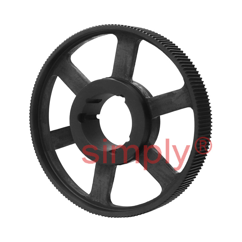 TL192-8M-50 - 8mm Pitch 192 Tooth Flangeless HTD Type Cast Iron Taper Bore Timing Pulley for 50mm Wide Belts