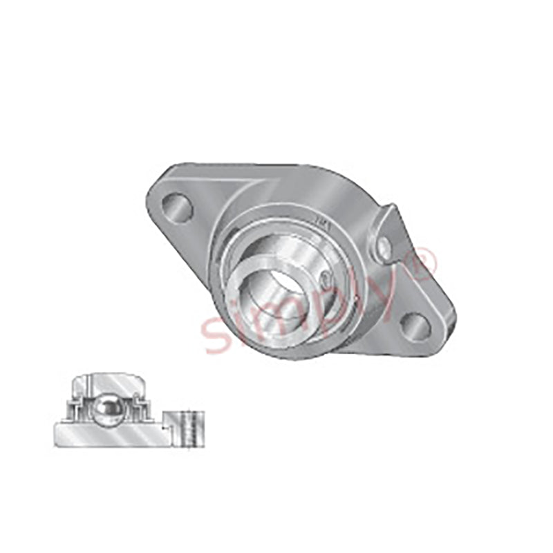 INA LCJT25XLN Two Bolt Cast Iron Oval Housing with Eccentric Collar Insert for Wide Temperatures 25mm Bore
