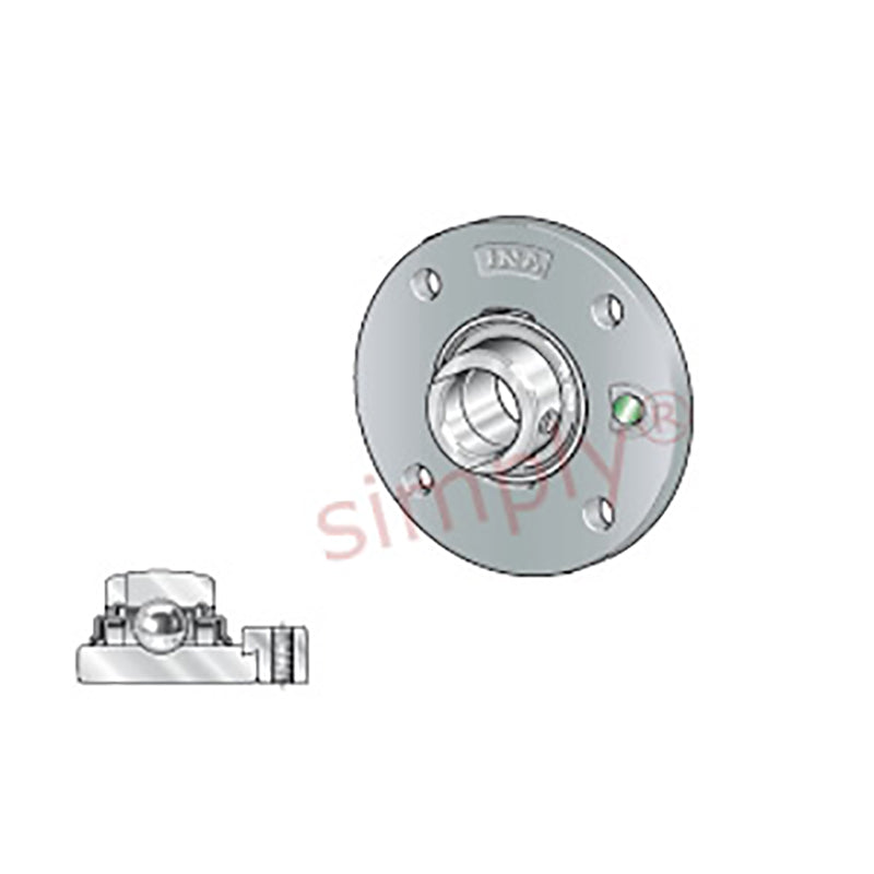 INA RME80XL Four Bolt Cast Iron Round Housing with Eccentric Collar Insert 80mm Bore