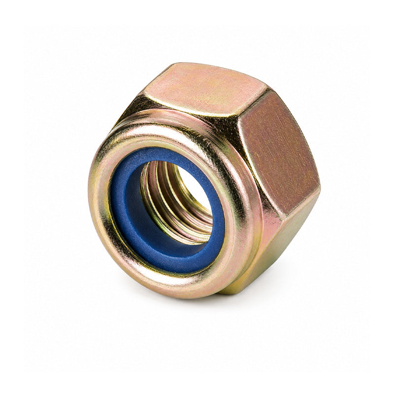 Unifix M8x13 - Class 8 Steel Insert Nut DIN 982 with 1.25mm Pitch and Zinc and Yellow Finish - Allow 2-3 Days