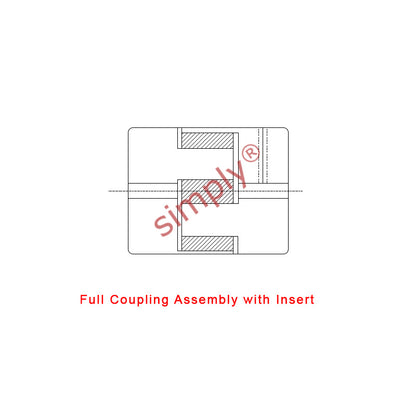 Major Branded L090B/L090B Pilot Bored Jaw Coupling Assembly Max Bore 24mm with Nitrile Rubber Insert