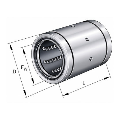 INA KBS30PPAS Relubricatable Linear Ball Bushing with Contact Seals 30x47x68mm
