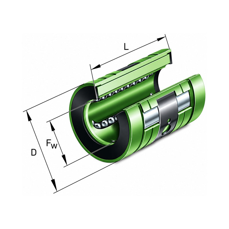 INA KNO12BPP Relubricatable Open Linear Ball Bushing with Contact Seals 12x22x32mm