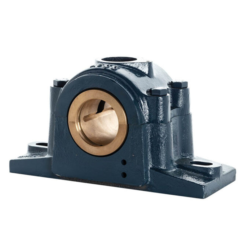 Major Brand LR60M Metric Split Cast Iron Two Bolt Pillow / Plummer Block Housing with 60mm Bore Gunmetal Bush Insert - Allow 3-4 Weeks