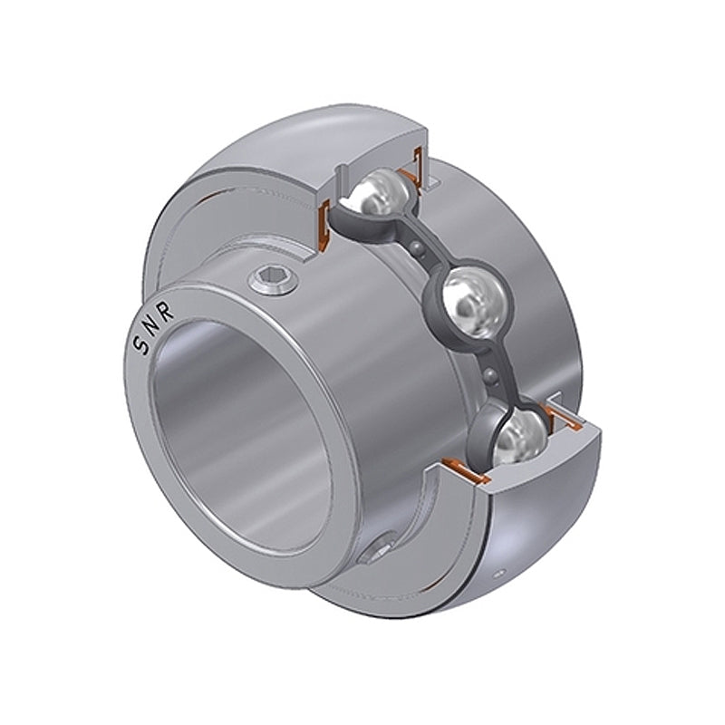 SNR MUC205-16FD Imperial Stainless Full Width Spherical Outer Food Safe Bearing Insert 1 inch Bore 52mm Outside Diameter with Grub Screws - Allow 2-3 Days