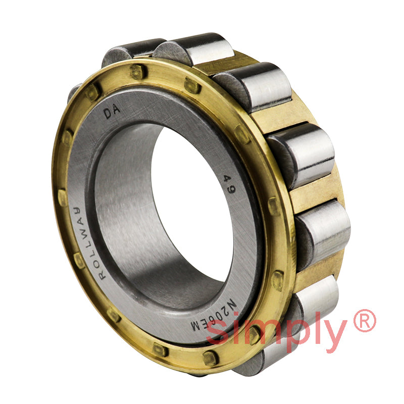 N206EMC3 Single Row Cylindrical Roller Bearing Brass Cage Extra Load 30x62x16mm