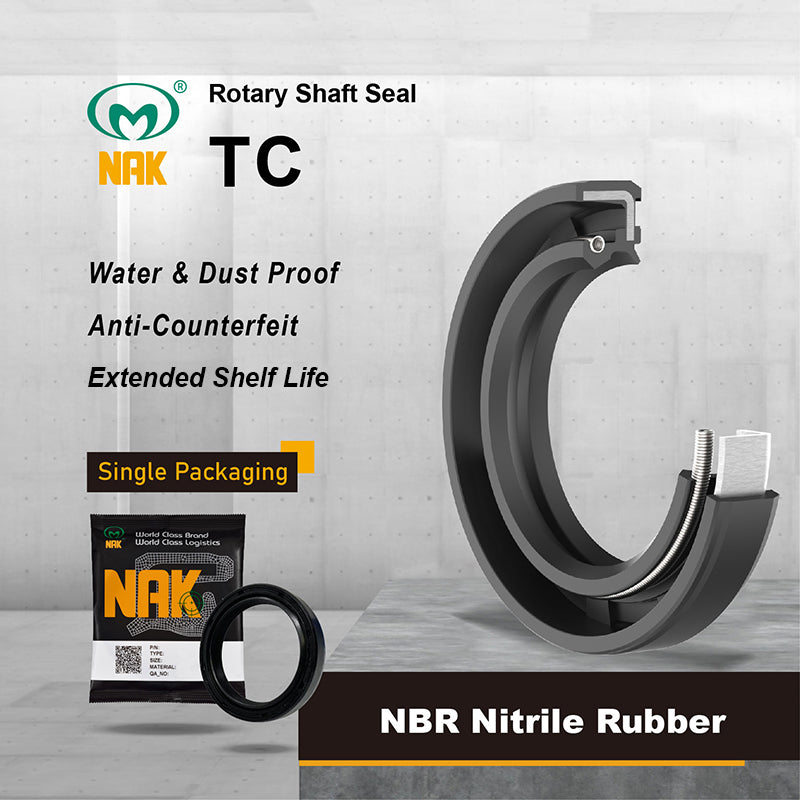 NAK 40x57x7mm Nitrile Rubber Double Lip Rotary Shaft Oil Seal with Garter Spring TC