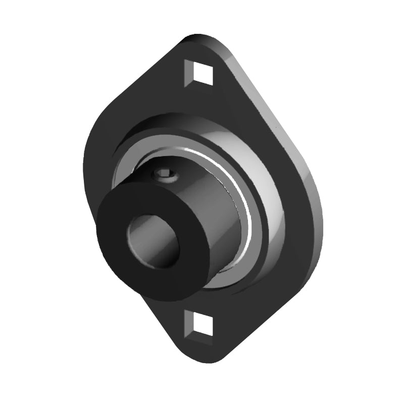 NTN AELPFL202-009W3 Imperial Two Bolt Oval Pressed Steel Bearing Housing with 9/16 inch Eccentric Collar Insert - Allow 2-3 Days