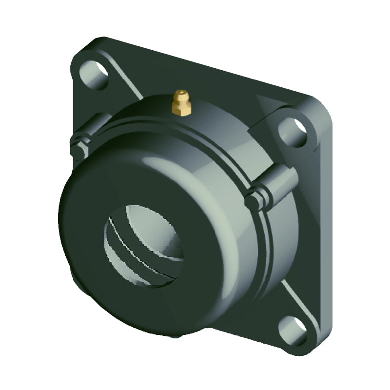 NTN C-UCFX11-205D1 Imperial Four Bolt Square Cast Iron Flange Housing with 2-5/16 inch Bore Insert with Cast Iron Cover - Open Version - Allow 2-3 Days