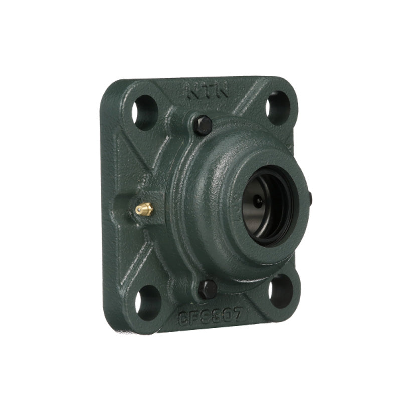 NTN C-UKFS317D1/H2317X Metric Four Bolt Square Cast Iron Housing with Cast Iron Cover - Open Version - Insert and Adaptor Sleeve Fits 75mm Shaft - Allow 2-3 Days