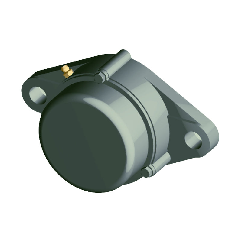 NTN CM-UCFL308-108D1 Imperial Two Bolt Oval Cast Iron Flange Housing with 1-1/2 inch Bore Insert with Cast Iron Cover - Closed Version - Allow 2-3 Days