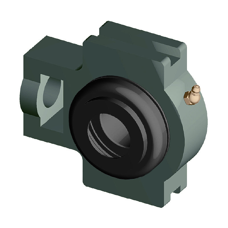 NTN S-UCTX06-103D1 Imperial Cast Iron Take Up Unit with 1-3/16 inch Bore Bearing Unit with Steel Plate Cover - Open Version - Allow 2-3 Days