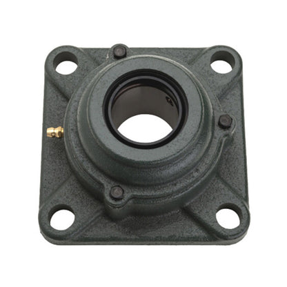 NTN S-UKF210SD1/HS2310 Imperial Four Bolt Square Cast Iron Housing with Steel Plate Cover - Open Version - Insert and Adaptor Sleeve Fits 1-5/8 inch Shaft - Allow 2-3 Days