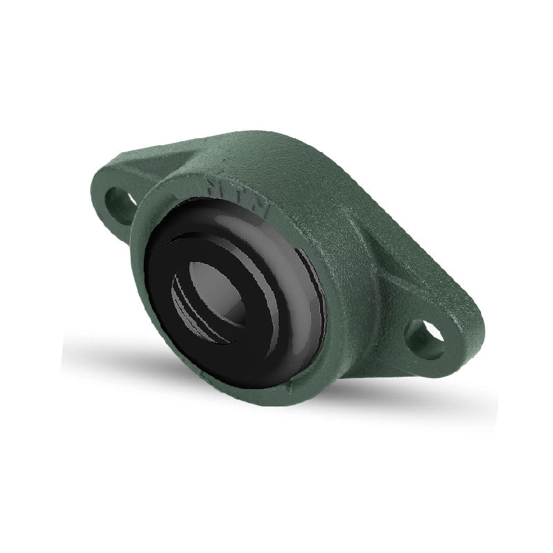 NTN S-UKFL208D1/H2308X Metric Two Bolt Cast Iron Oval Housing with Steel Plate Cover - Open Version - Insert and Adaptor Sleeve Fits 35mm Shaft - Allow 2-3 Days