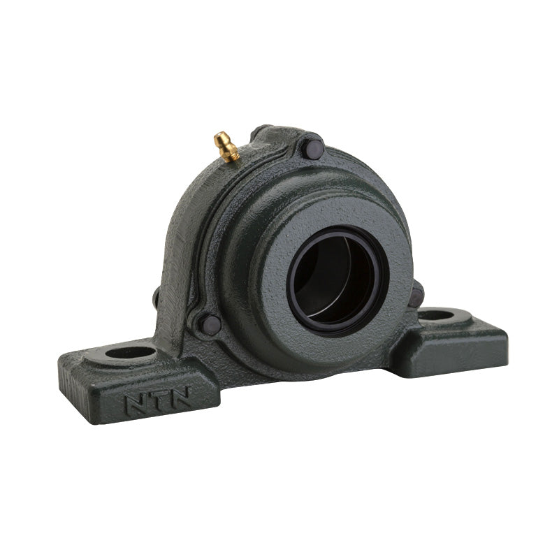 NTN S-UKP206ED1/HE2306X Imperial Cast Iron Two Bolt Pillow / Plummer Block Housing with Steel Plate Cover - Open Version - Insert and Adaptor Sleeve Fits 1 inch Shaft - Allow 2-3 Days