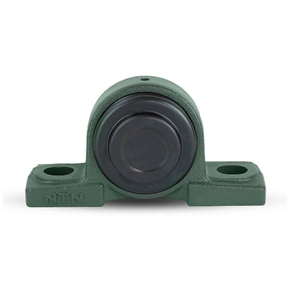 NTN SM-UKP208SD1/HS2308X Imperial Cast Iron Two Bolt Pillow / Plummer Block Housing with Steel Plate Cover - Closed Version - Insert and Adaptor Sleeve Fits 1-3/8 inch Shaft - Allow 2-3 Days