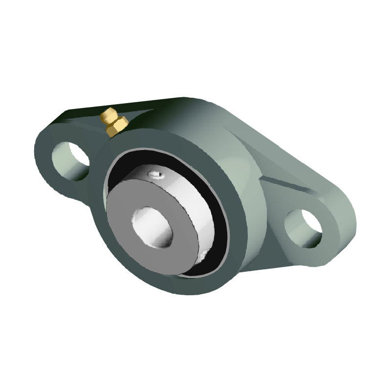 NTN UCFLX09-111D1 Imperial Two Bolt Oval Cast Iron Flange Housing with 1-11/16 inch Bore Insert - Allow 2-3 Days