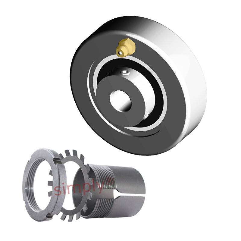NTN UKC311D1/HE2311XY Imperial Cast Iron Cartridge Unit with Adaptor Sleeve Mounted and 2 inch Bore Insert 5.9055 inch Outside Dia - Allow 2-3 Days