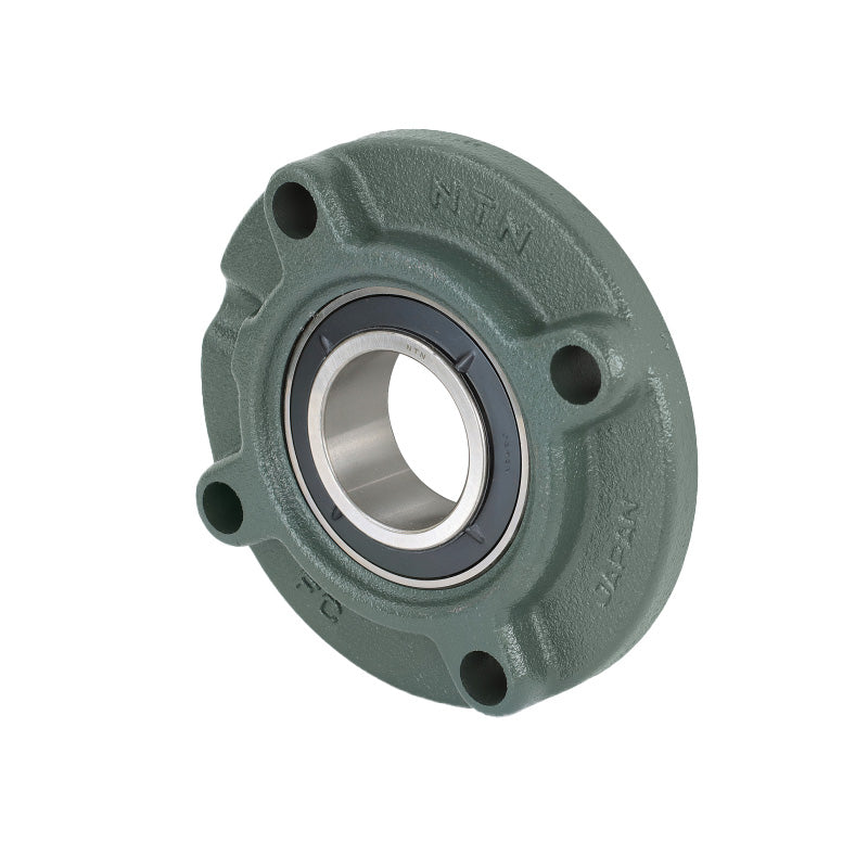 NTN UKFCX10D1/HE2310X Imperial Four Bolt Cast Iron Round Flanged Housing Insert and Adaptor Sleeve Fits 1-3/4 inch Shaft - Allow 2-3 Days