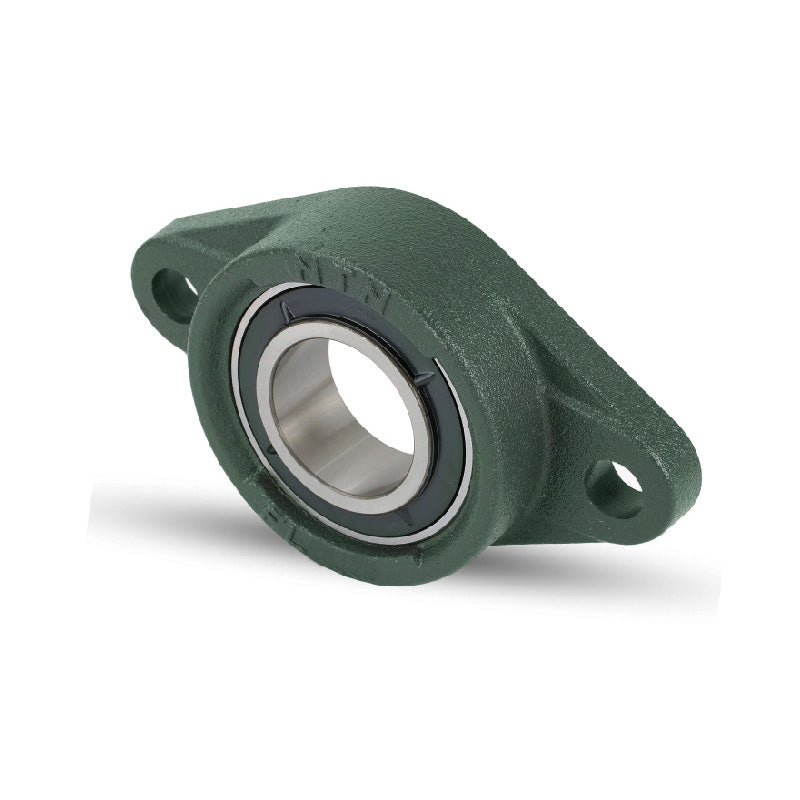 NTN UKFL312D1/H2312X Metric Two Bolt Cast Iron Oval Housing Insert and Adaptor Sleeve Fits 55mm Shaft - Allow 2-3 Days
