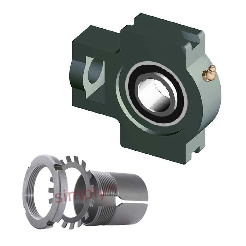 NTN UKT328D1/H2328 Metric Cast Iron Take Up Unit Insert and Adaptor Sleeve Fits 125mm Shaft - Allow 2-3 Days