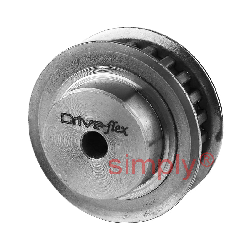 P18-MXL-025F - 0.08 inch Pitch 18 Tooth Flanged Pilot Bore Aluminium Timing Pulley for 1/4 inch Wide Belt