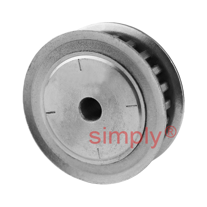 P22-MXL-025F - 0.08 inch Pitch 22 Tooth Flanged Pilot Bore Aluminium Timing Pulley for 1/4 inch Wide Belt