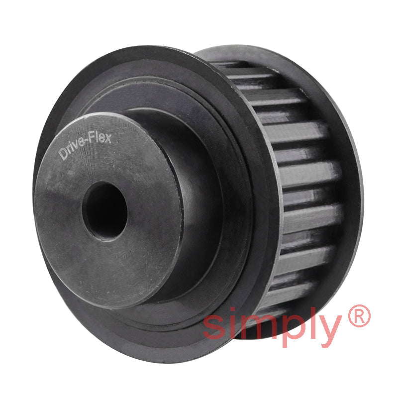 P32-H-075F - 1/2 inch Pitch 32 Tooth Flanged Pilot Bored Steel Timing Pulley for 3/4 inch Wide Belts