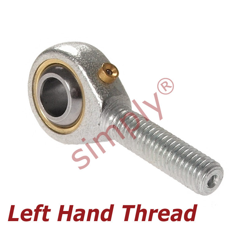 Budget POS5L Left Hand Steel / Bronze Lined Plain Male Rod End 5mm Bore M5x0.8 Thread
