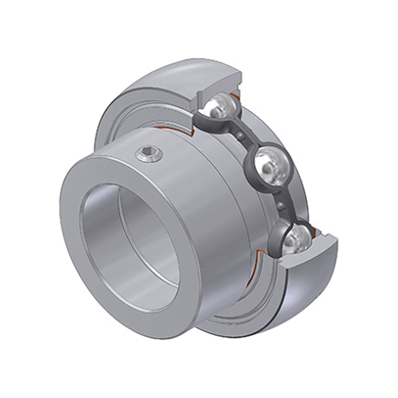 SNR SES206 Metric Stainless Flatback Spherical Outer Food Safe Bearing Insert 30mm Bore 62mm Outside Diameter with Eccentric Collar - Allow 2-3 Days