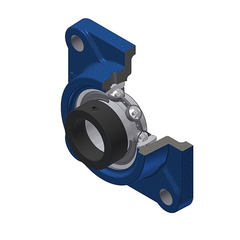 SNR ESF206-19 Imperial Four Bolt Square Cast Iron Flange Housing with Eccentric Collar 1-3/16 inch Bore