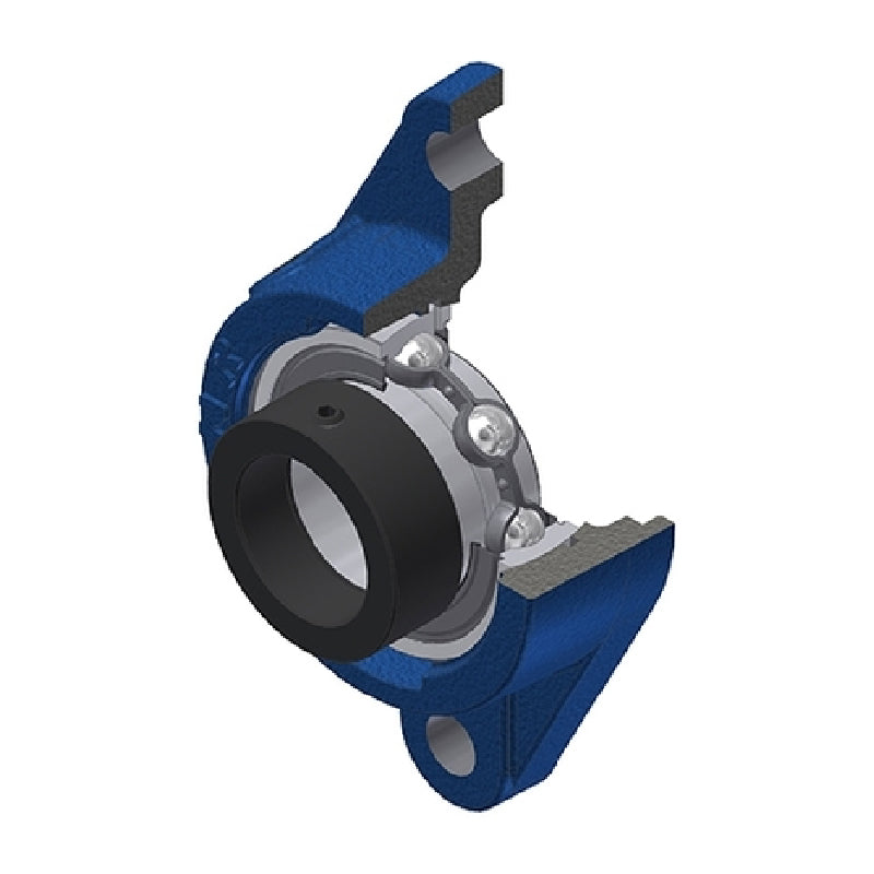 SNR ESFLE211 Metric Two Bolt Cast Iron Oval Housing with 55mm Bore Eccentric Collar Insert - Allow 2-3 Days