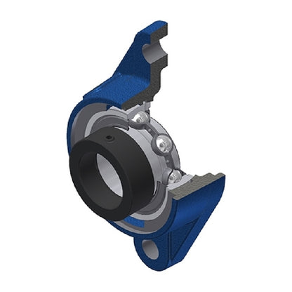 SNR ESFLE205N Metric Two Bolt Cast Iron Oval Housing with 25mm Bore Eccentric Collar Insert - Allow 2-3 Days