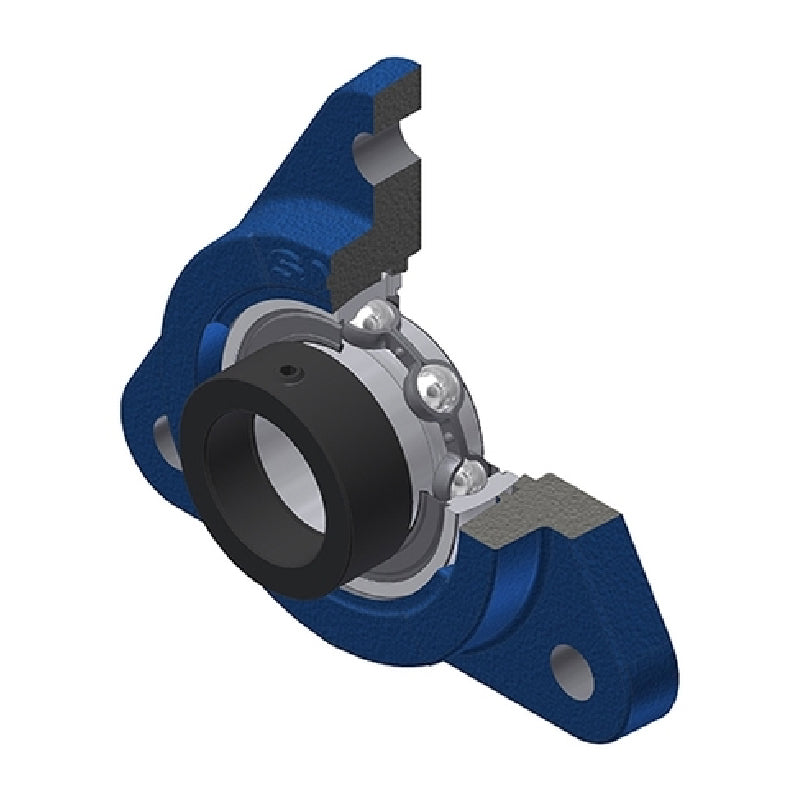 SNR ESFTE205 Metric Three Bolt Cast Iron Triangular Housing Unit with Eccentric Collar Insert 25mm Bore - Allow 2-3 Days