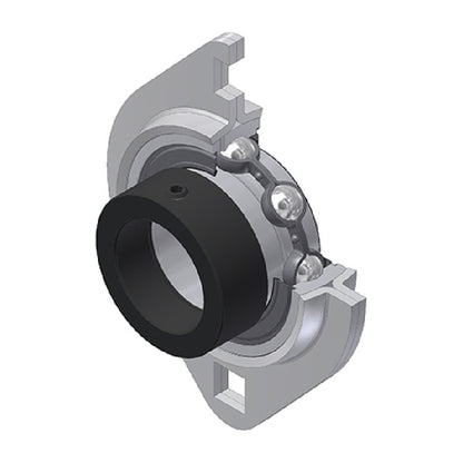 SNR ESPFL208 Metric Two Bolt Oval Pressed Steel Bearing Housing with 40mm Eccentric Collar Insert - Allow 2-3 Days
